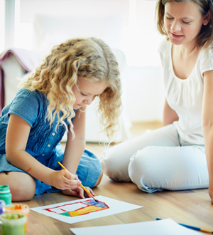 A child exploring creative activities